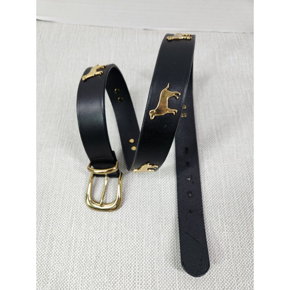 Unbranded Medium Black Belt Brass Labrador Studs Women Sporting Dog Hunting